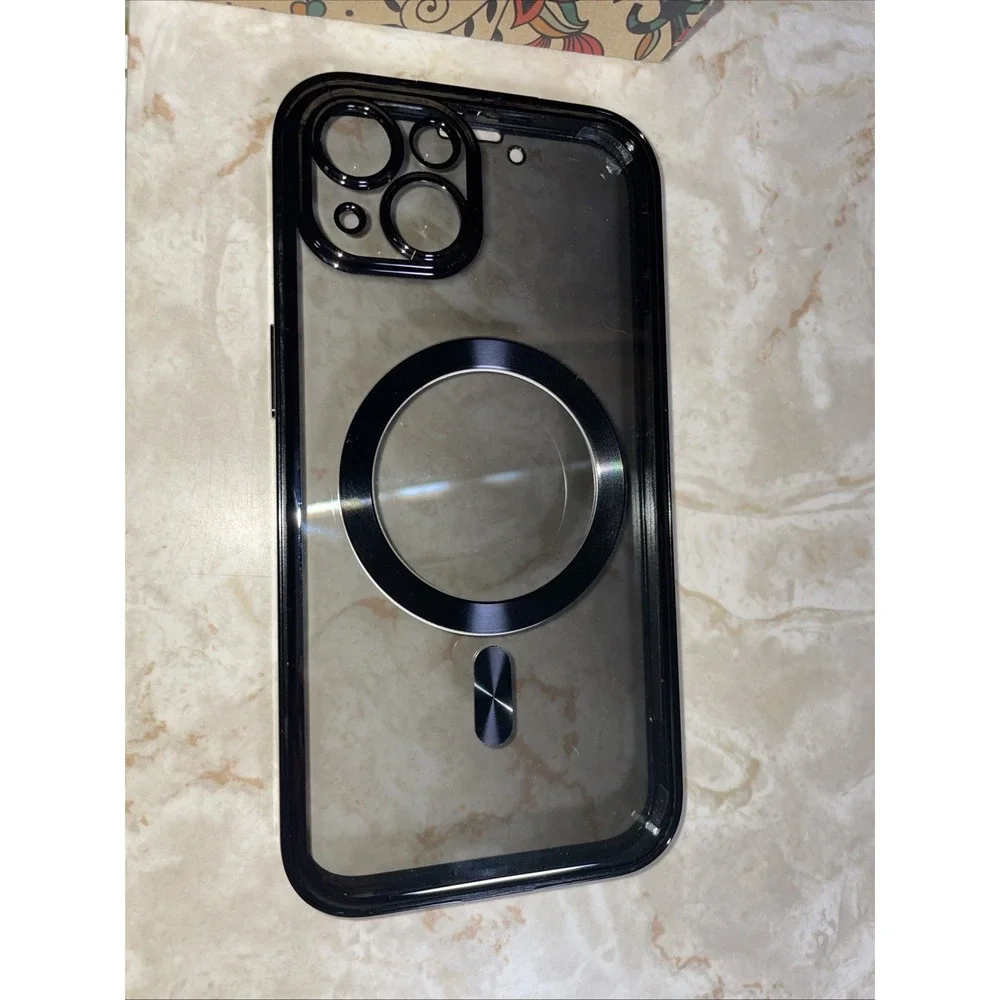 Magnetic‎ Black Clear slim case for iphone15 14 13 - wireless charge